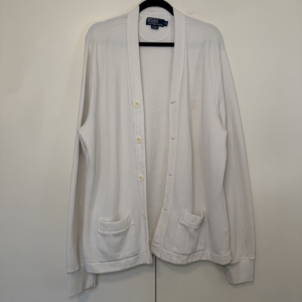 Cream Polo Ralph Lauren‎ Cardigan Sweater Tennis